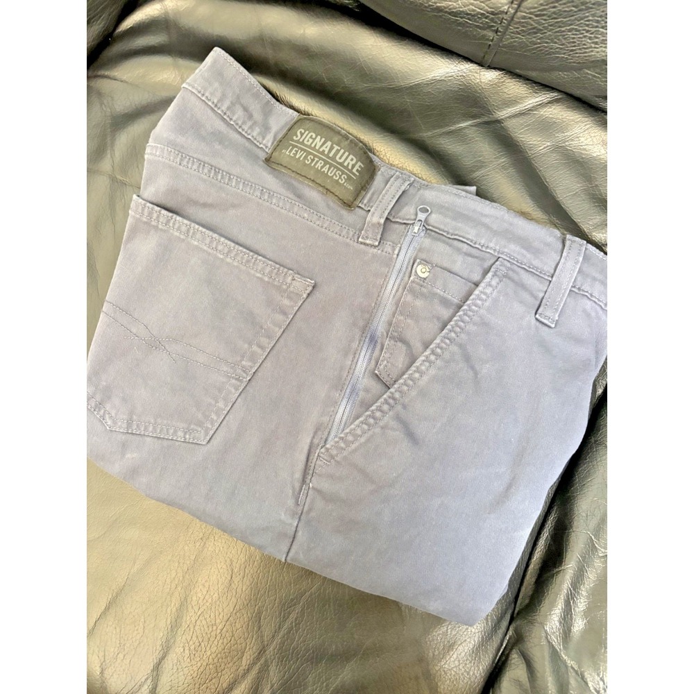 Signature by Levi Strauss Mens Athletic Fit Gray Stretch Twill Pants W32‎ L32